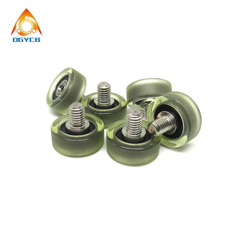 PU69620-8C1L8M6 Polyurethane Coated Bearing with Screw M6x20x8mm PU Coated Robot Guide Rollers 20mm